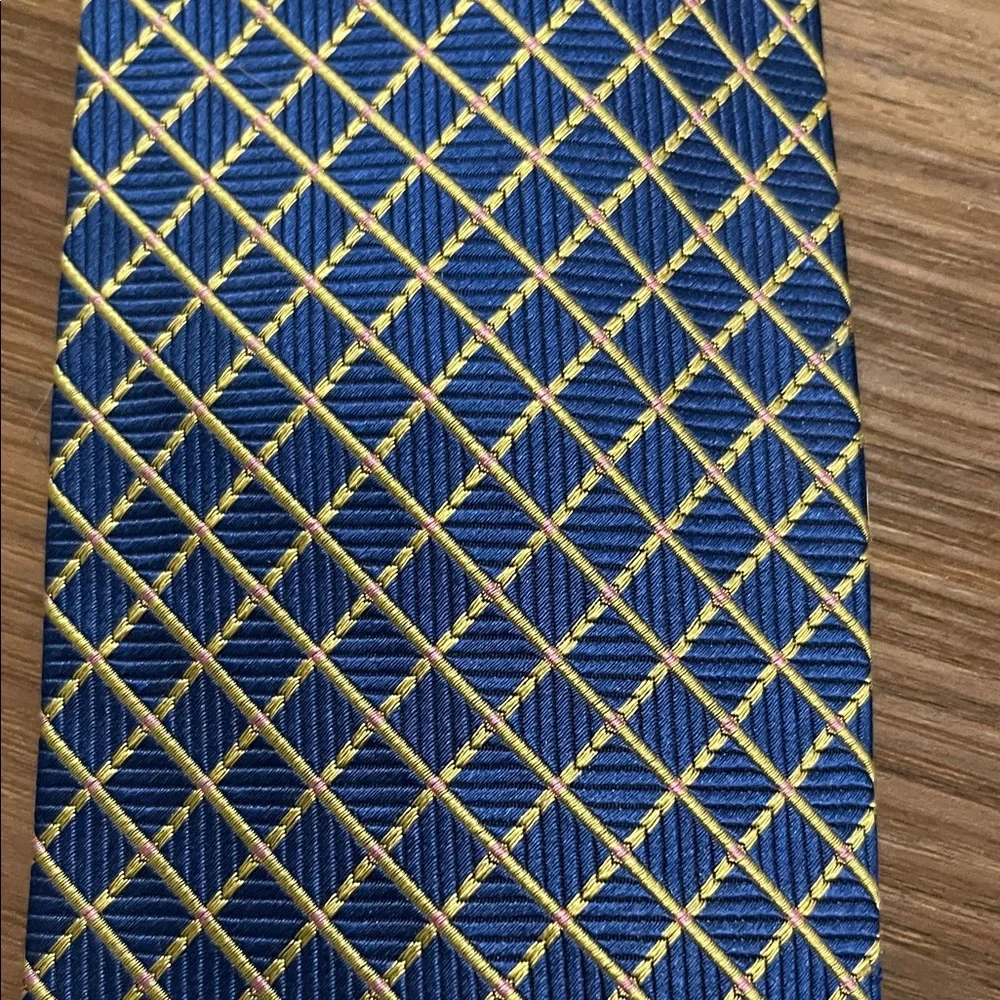 Jos. A. Bank Navy and Gold Geometric Tie